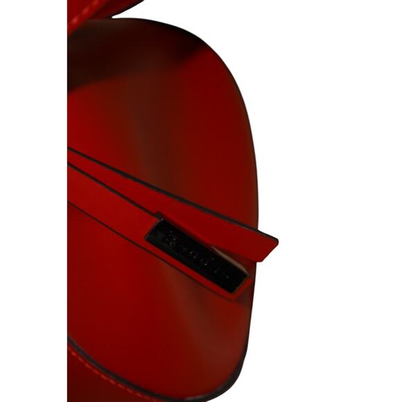 Nicoli Made in Italy Red Genuine Leather Structured Satchel Top Handle Bag - Picture 10 of 10